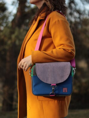 Box a5 z klapką lawendowy sztruks