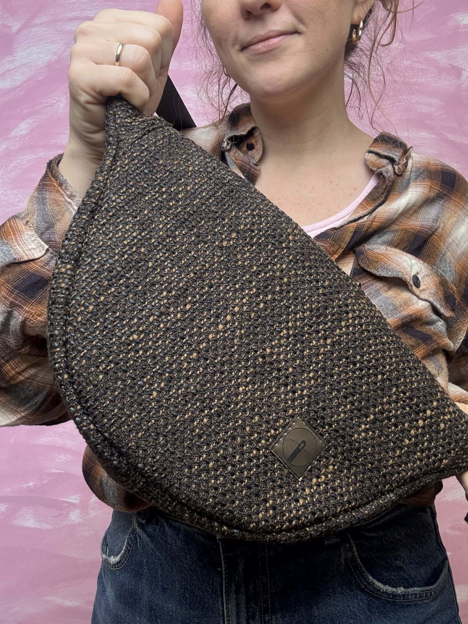 Moonka ciemna plecionka brązowa