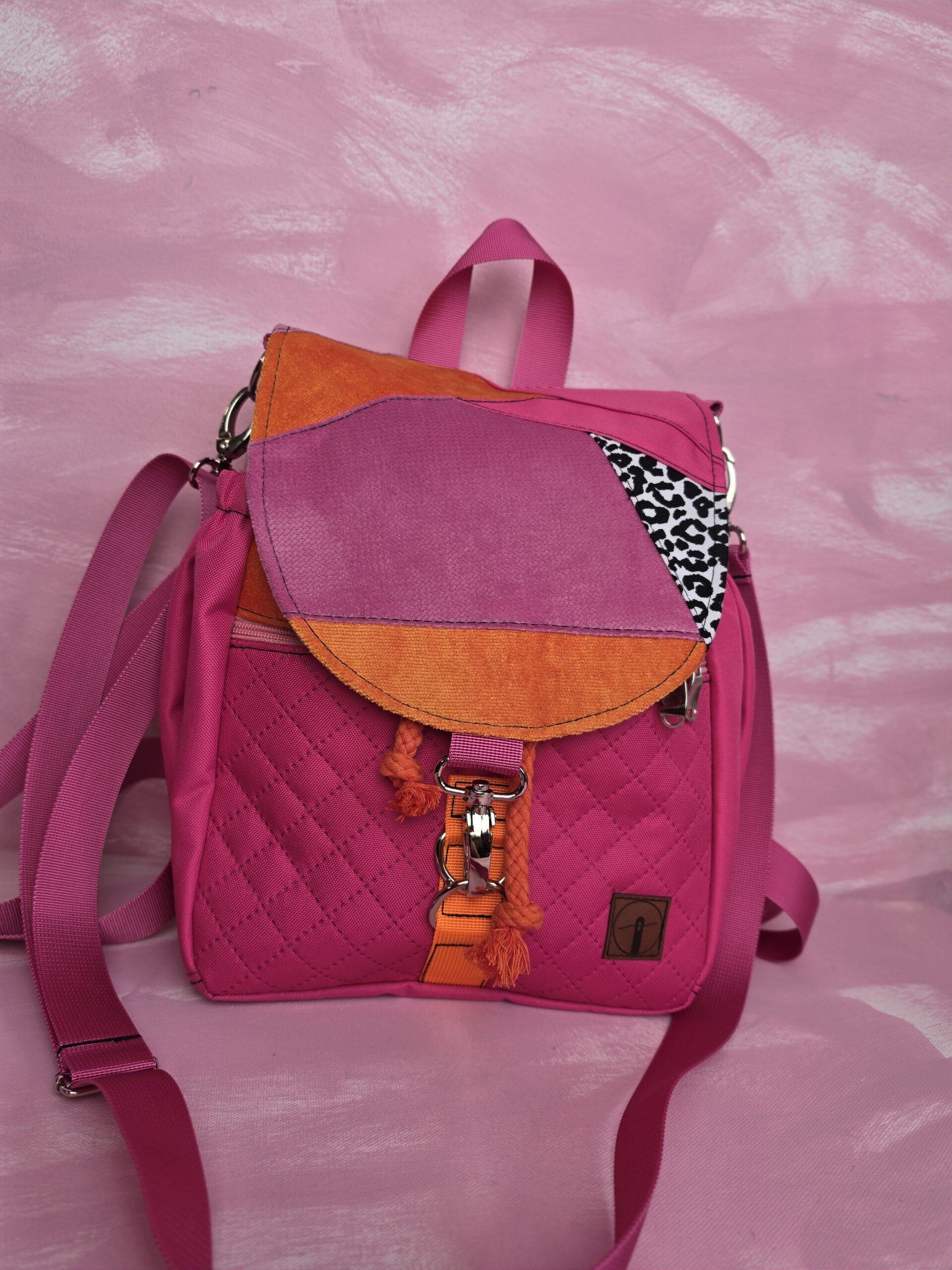 Plecak Klapkowiec 2w1 MINI Skrawkowiec pink unikat - obrazek 11