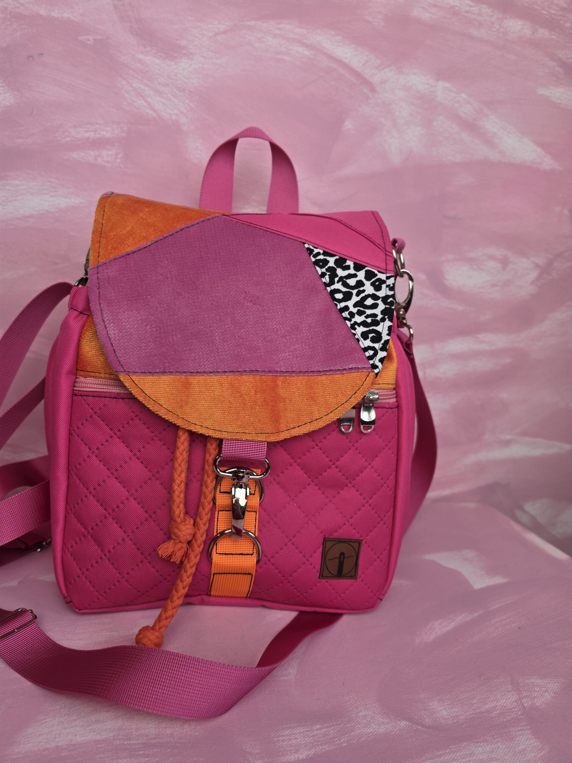 Plecak Klapkowiec 2w1 MINI Skrawkowiec pink unikat - obrazek 6